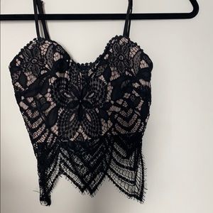 Lace Black + Nude Bustier